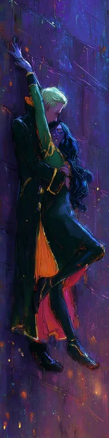 Free dark romance bookmark featuring a supernatural couple near a high wall